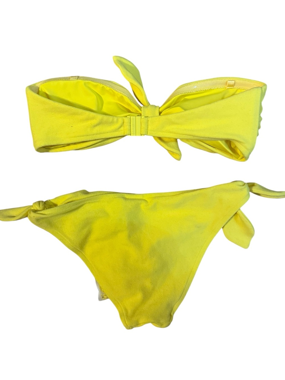 Zimmermann Soft Terry Yellow Tie Front Bandeau Bikini Set Size 2 US 12 NWT - Picture 3 of 6